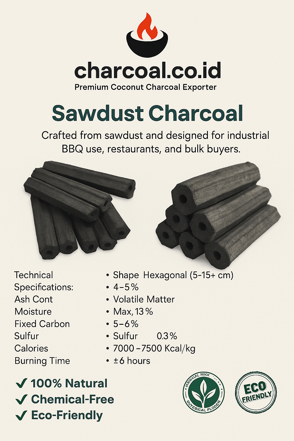 Sawdust Briquettes Packaging